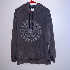 Pink acid wash hoodie